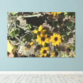 砂漠の黄色い花 キャンバスプリント (インサイチュ (ウッドフロア))