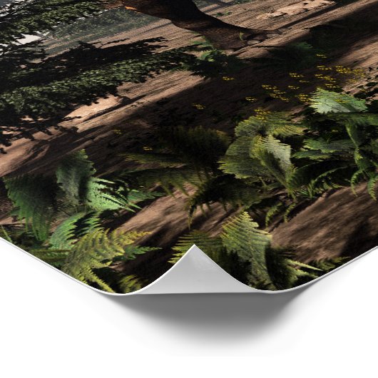 砂漠のEiniosaurus恐竜 – 3D 描写 ポスター (角)