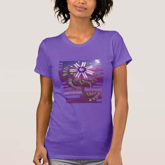 砂漠のTシャツの花 Tシャツ (正面)