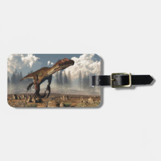 砂漠のUtahraptorの恐竜 ラゲッジタグ