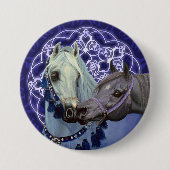 砂漠はアラビアの馬の円形ボタンを宝石で飾ります 缶バッジ (正面)