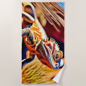 砂漠ひげ竜 ビーチタオル (正面)