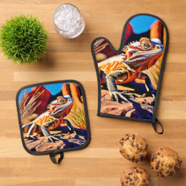 砂漠ひげ竜 鍋つかみ&鍋敷きセット