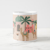 砂漠をテーマにしたアラビアンナイトパーソナライズされたの名前 ジャンボコーヒーマグカップ (正面)