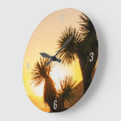砂漠をテーマにしたホームデコールとサボテンの写真 ラージ壁時計 (傾斜)