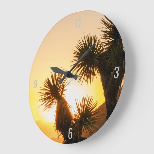 砂漠をテーマにしたホームデコールとサボテンの写真 ラージ壁時計 (傾斜)