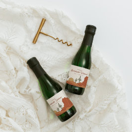 砂漠をテーマにした独身最後のパーティー スパークリングワインラベル