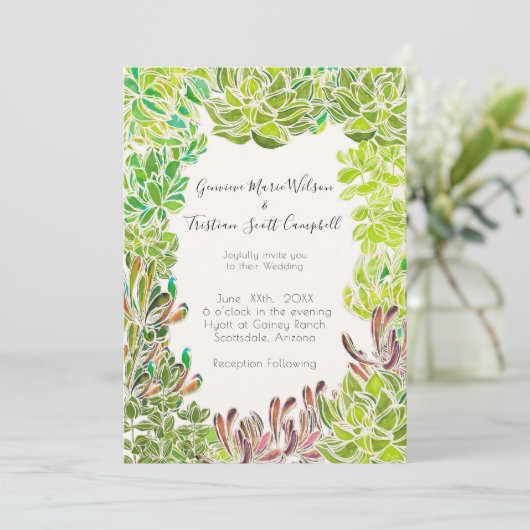 砂漠をテーマにした結婚カスタマイズ可能な招待状 招待状 (スタンド正面)