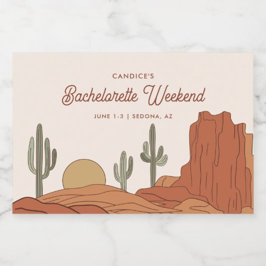 砂漠をテーマにした花嫁のお別れパーティー スパークリングワインラベル (シングルラベル)