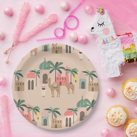 砂漠をテーマにした赤ちゃんシャワーパーティー紙プレート ペーパープレート (パーティー)