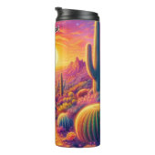 砂漠を抜ける夕日カラフルの道 タンブラー (回転右)