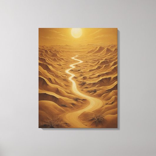 砂漠を抜ける道 キャンバスプリント (正面)
