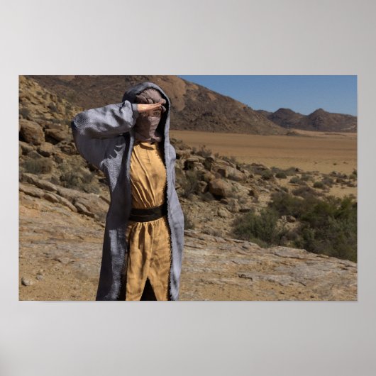 砂漠を横断するファンタジーポスタープリント ポスター (正面)
