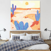 砂漠を絵を描通る キャンバスプリント (インサイチュ (寝室))