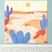 砂漠を絵を描通る キャンバスプリント (インサイチュ (ウッドフロア))