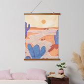 砂漠を絵を描通る 吊り下げ型タペストリー (寝室)