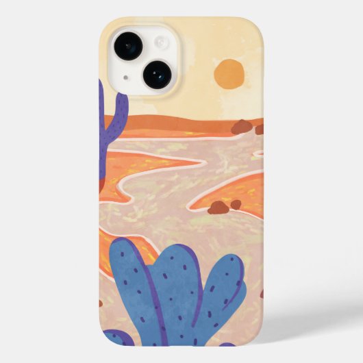 砂漠を絵を描通る Case-Mate iPhoneケース (裏面)