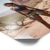 砂漠を見下ろすカーキショーツに黒い赤ちゃん フォトプリント            (角)