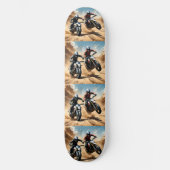 砂漠を走り回るゴミ自転車 スケートボード (正面)