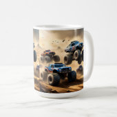 砂漠を走り回るモンスタートラック コーヒーマグカップ (正面右)