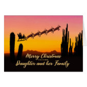 砂漠を越えた娘と家族のクリスマスサンタ (正面横)