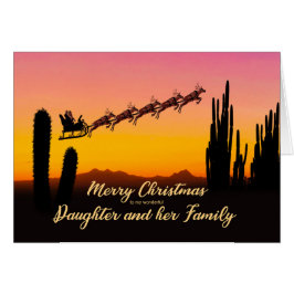 砂漠を越えた娘と家族のクリスマスサンタ