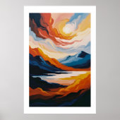 砂漠インスパイア抽象芸術 ポスター (正面)