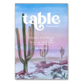 砂漠エレガント |サボテンパーソナライズされたグ結婚リー テーブルナンバー (裏面)