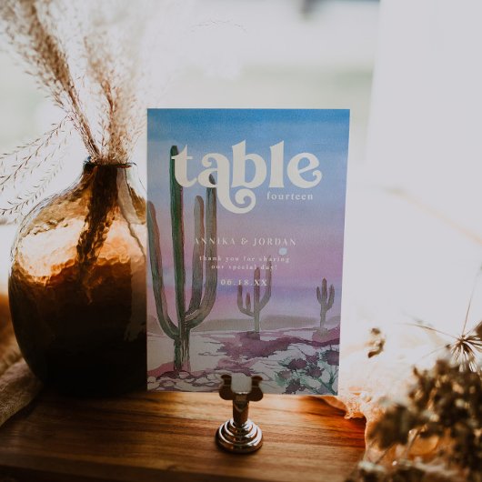 砂漠エレガント |サボテンパーソナライズされたグ結婚リー テーブルナンバー