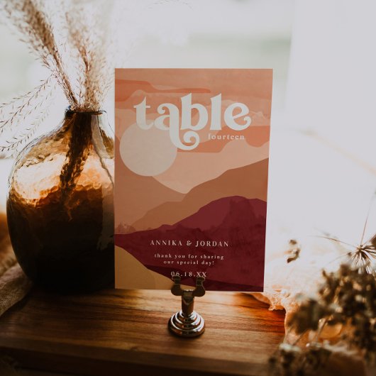 砂漠エレガント | Terra パーソナライズされた Cotta結婚の テーブルナンバー