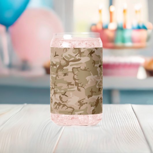 砂漠カモフラージパターン、軍隊パターン、陸軍 ガラス缶 (インサイチュ (ベビーシャワー))