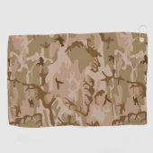 砂漠カモフラージパターン、軍隊パターン、陸軍 ゴルフタオル (横)