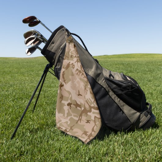 砂漠カモフラージパターン、軍隊パターン、陸軍 ゴルフタオル (グリーン)