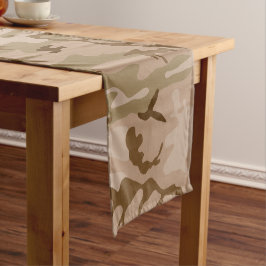 砂漠カモフラージパターン、軍隊パターン、陸軍 ショートテーブルランナー