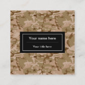 砂漠カモフラージパターン、軍隊パターン、陸軍 スクエア名刺 (裏面)