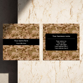 砂漠カモフラージパターン、軍隊パターン、陸軍 スクエア名刺