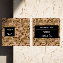 砂漠カモフラージパターン、軍隊パターン、陸軍 スクエア名刺