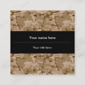 砂漠カモフラージパターン、軍隊パターン、陸軍 スクエア名刺 (裏面)