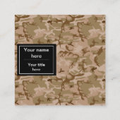 砂漠カモフラージパターン、軍隊パターン、陸軍 スクエア名刺 (裏面)