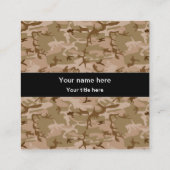 砂漠カモフラージパターン、軍隊パターン、陸軍 スクエア名刺 (裏面)