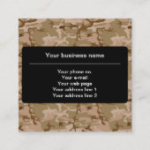 砂漠カモフラージパターン、軍隊パターン、陸軍 スクエア名刺 (正面)