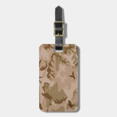 砂漠カモフラージパターン、軍隊パターン、陸軍 ラゲッジタグ (正面縦)