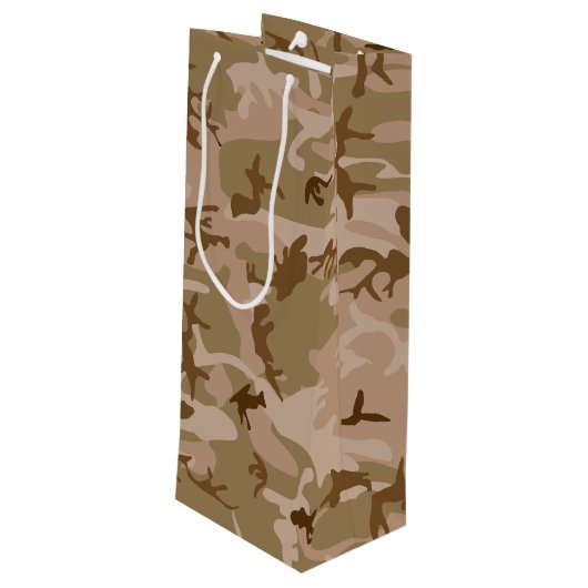 砂漠カモフラージパターン、軍隊パターン、陸軍 ワインギフトバッグ (裏面アングル)