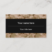 砂漠カモフラージパターン、軍隊パターン、陸軍 名刺 (裏面)