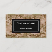 砂漠カモフラージパターン、軍隊パターン、陸軍 名刺 (裏面)