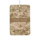 砂漠カモフラージュの小石、あなたの名前、パーソナライズ カーエアーフレッシュナー (正面)