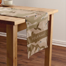 砂漠カモフラージュの小石、あなたの名前、パーソナライズ ショートテーブルランナー