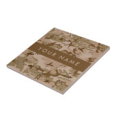 砂漠カモフラージュの小石、あなたの名前、パーソナライズ タイル (側面)