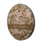 砂漠カモフラージュの小石、あなたの名前、パーソナライズ ダーツボード (正面右)