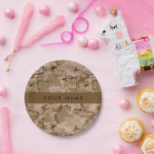 砂漠カモフラージュの小石、あなたの名前、パーソナライズ ペーパープレート (パーティー)